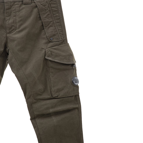 C.P. Company Stretch Sateen Cargo Pant Ergonomic Fit Black 999 13CMPA187A-005529G Degli Uberti